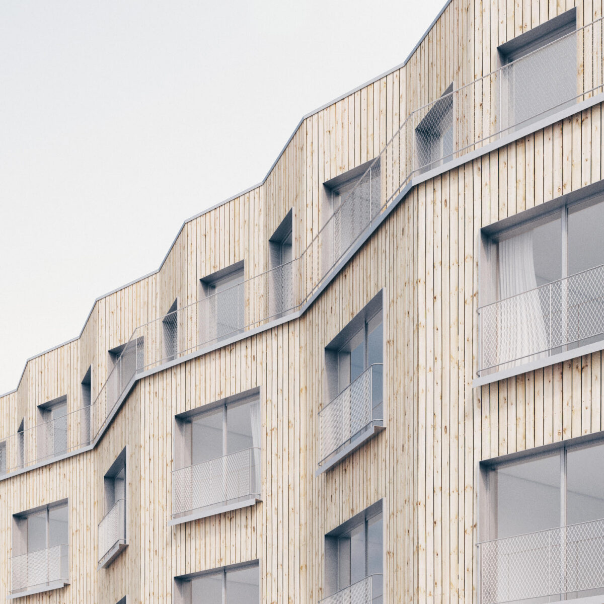 Träfasad av Campus Träbyn i Jönköping